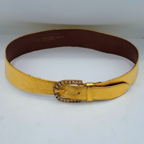 Vintage Gold Waist Best With Jeweled Buckle Size 26 - Picture 4 of 12